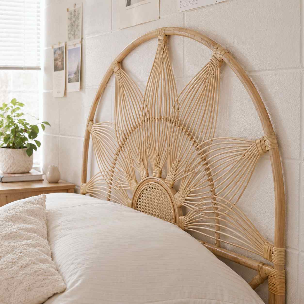 Sunflower Rattan Headboard