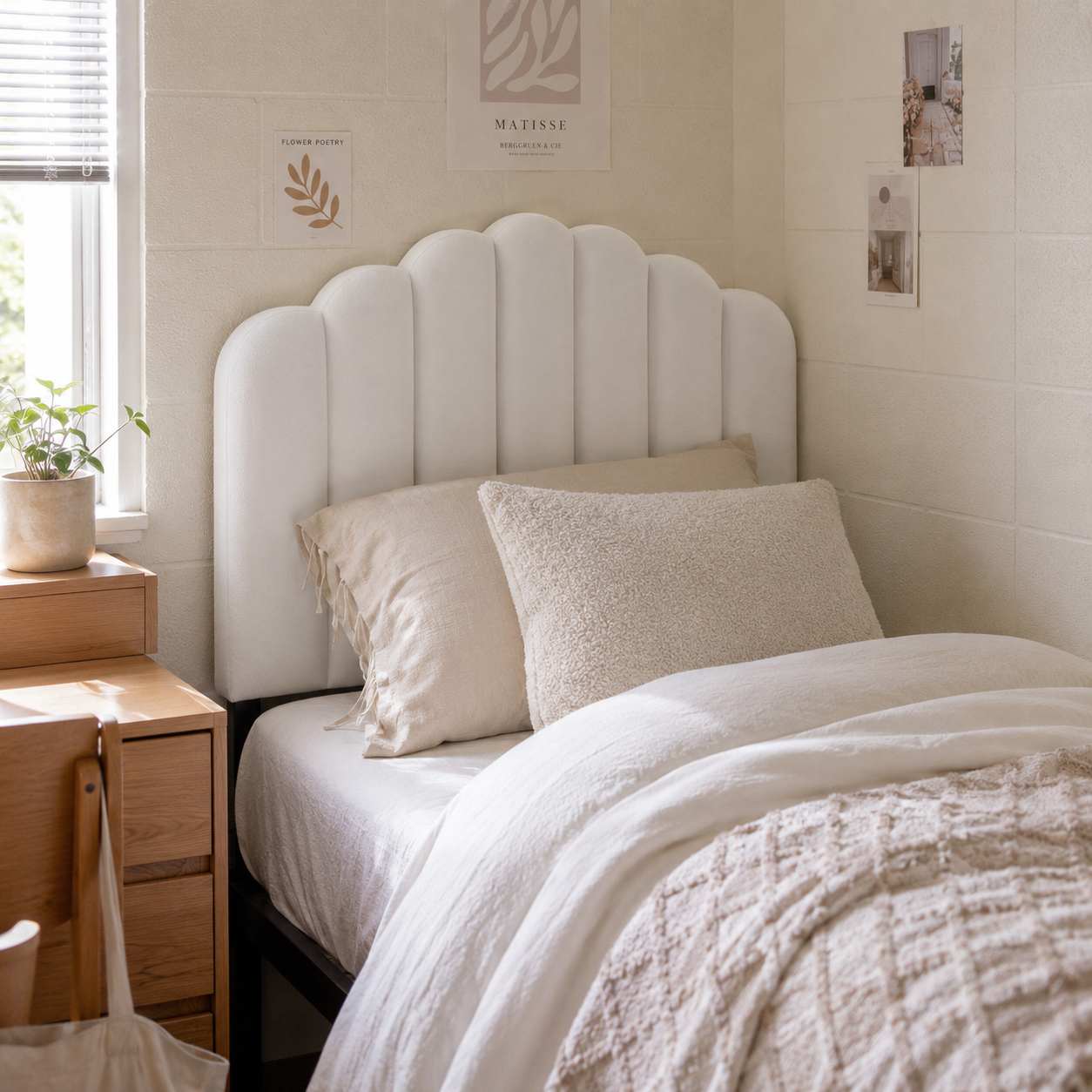 White Fan Headboard
