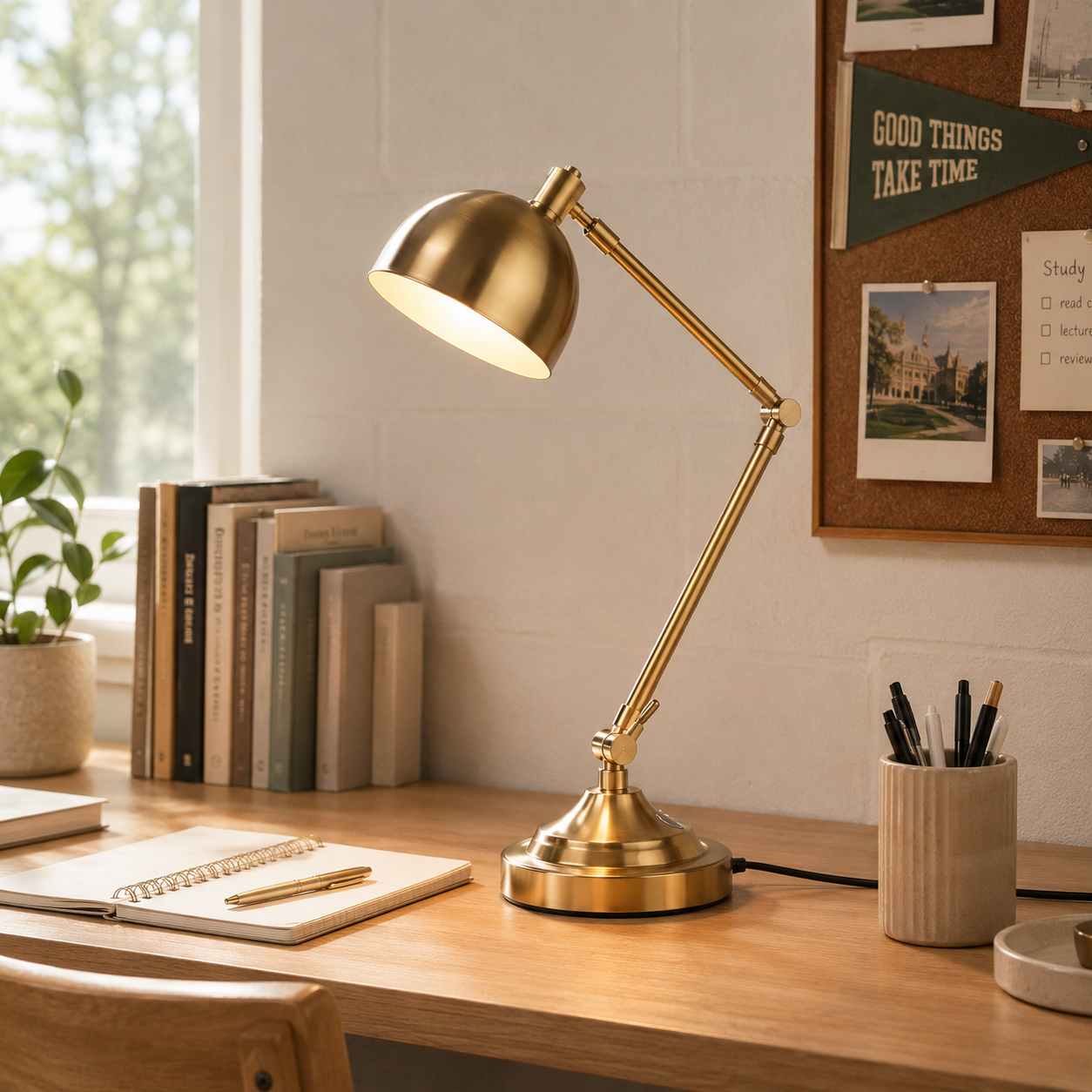 TOBUSA Gold Dimmable Desk Lamp