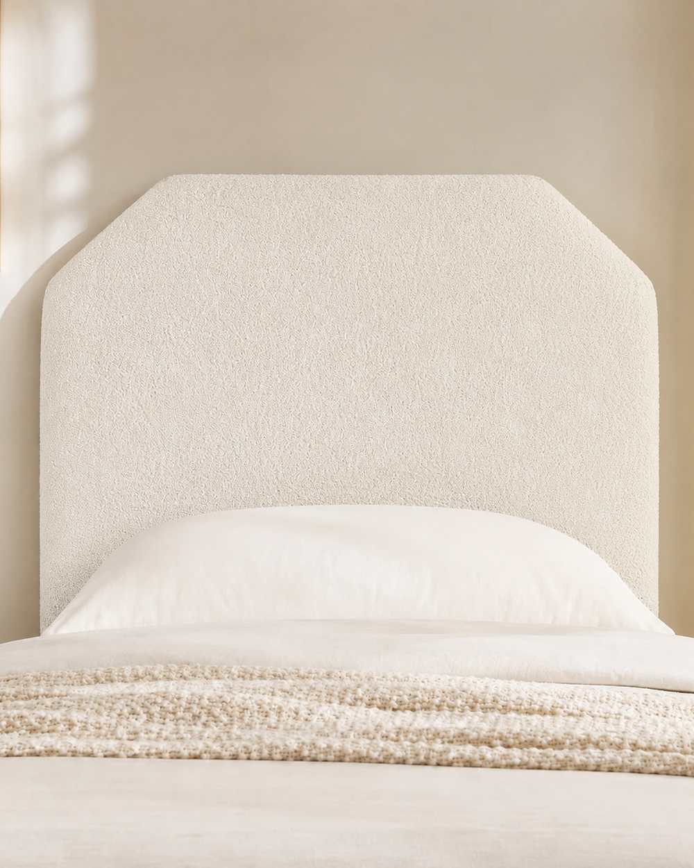 Ivory Textured Upholstered Headboard