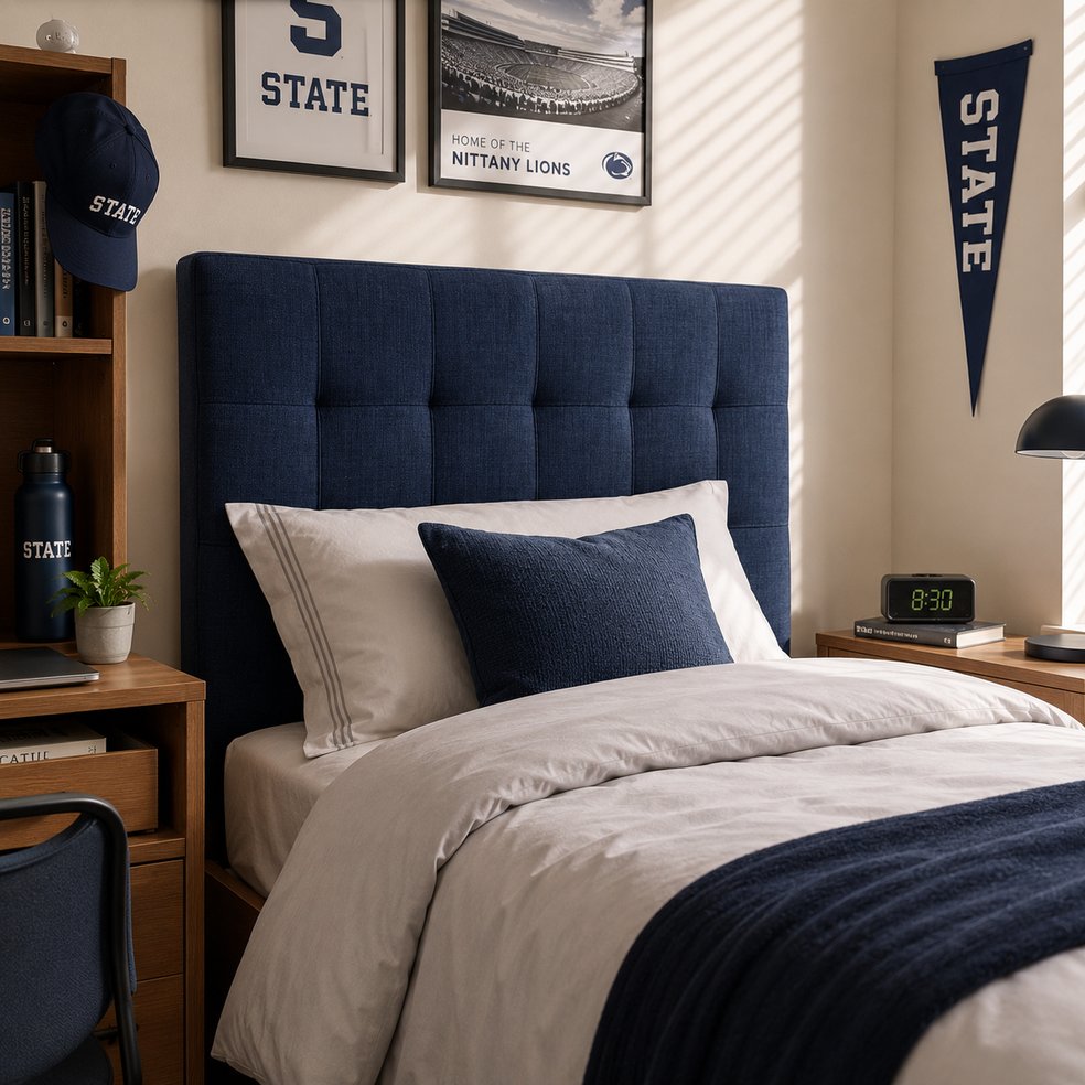 Navy Tufted Upholstered Headboard