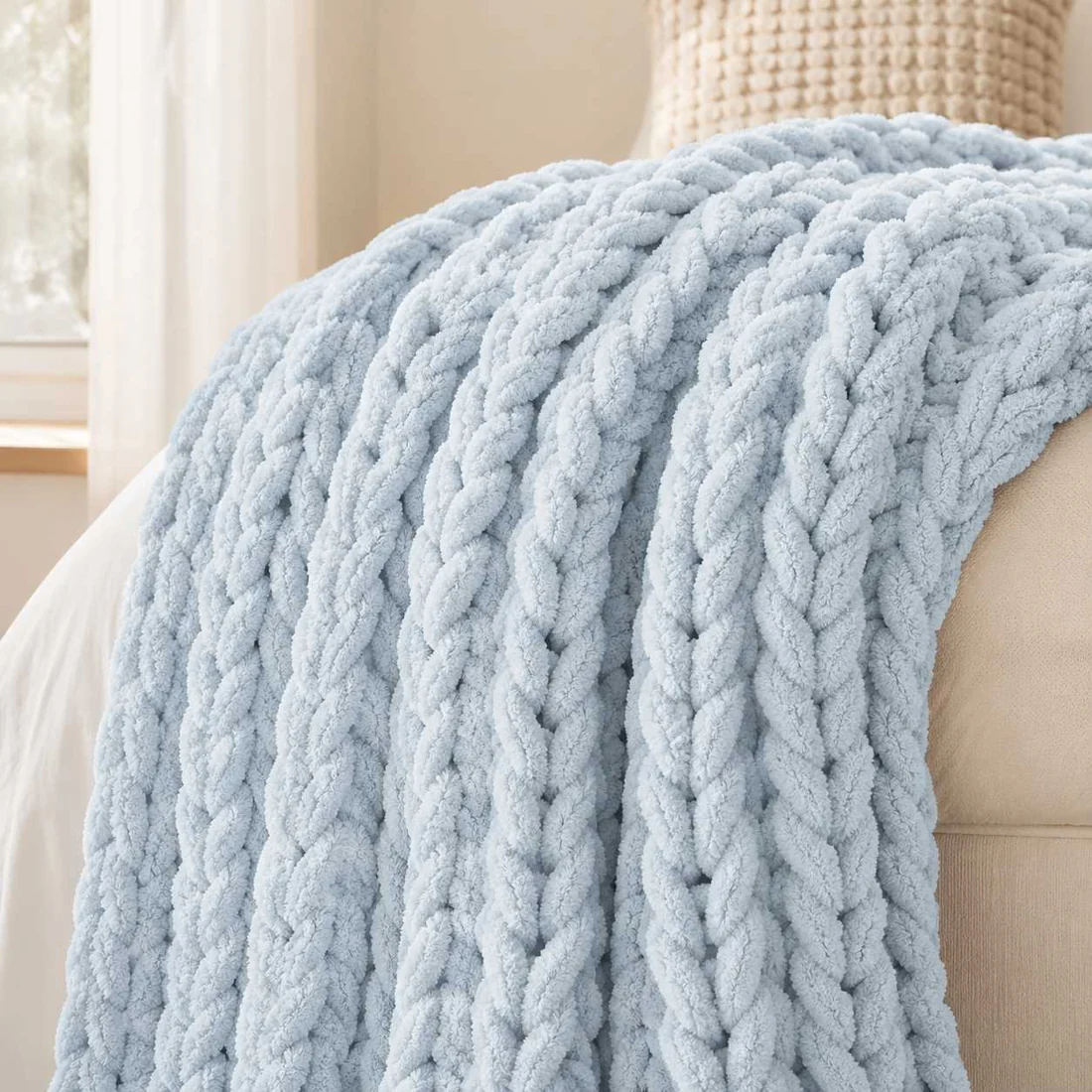 Chunky Blue Throw