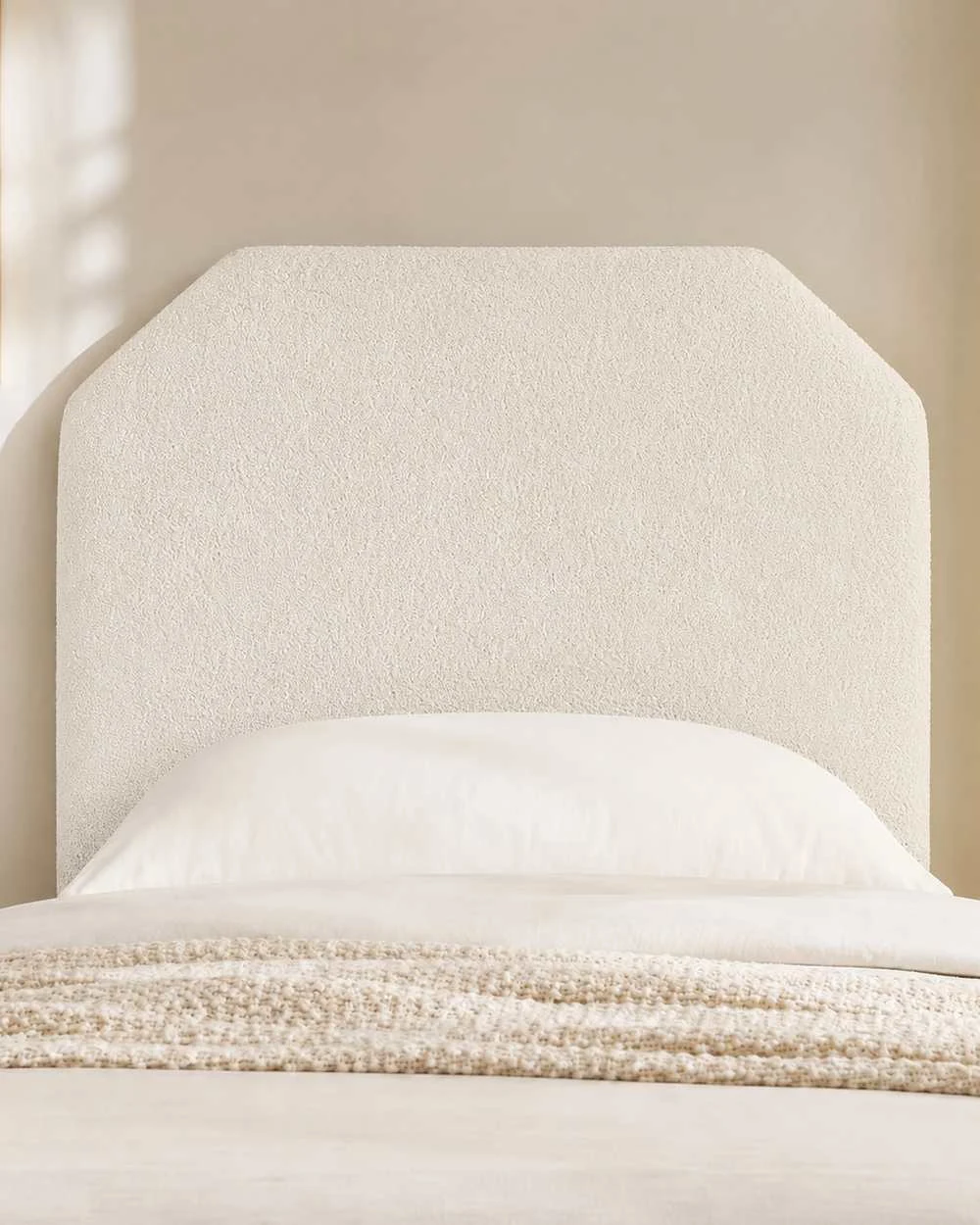 Ivory Textured Upholstered Headboard