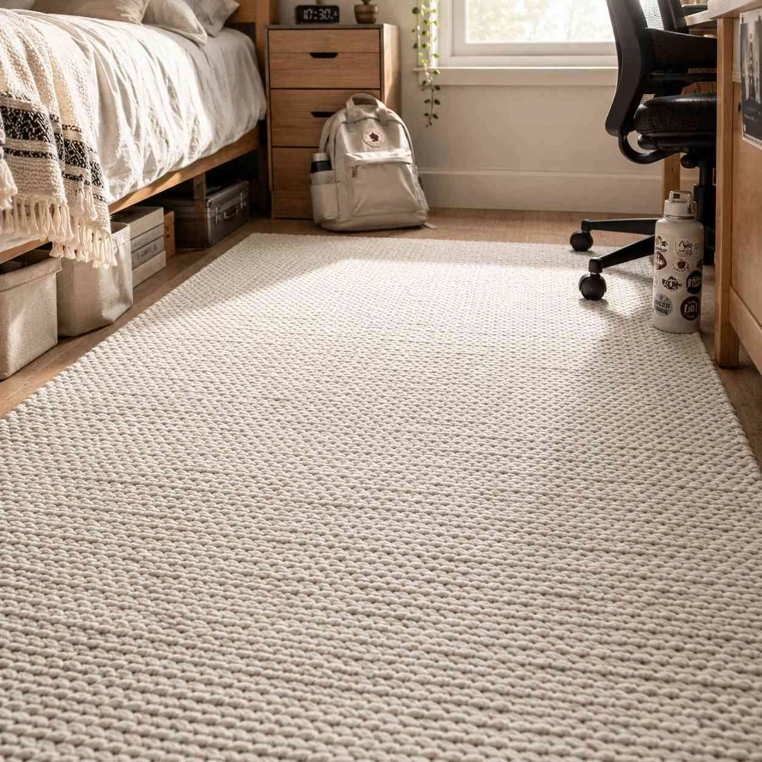 Cream Braided Area Rug