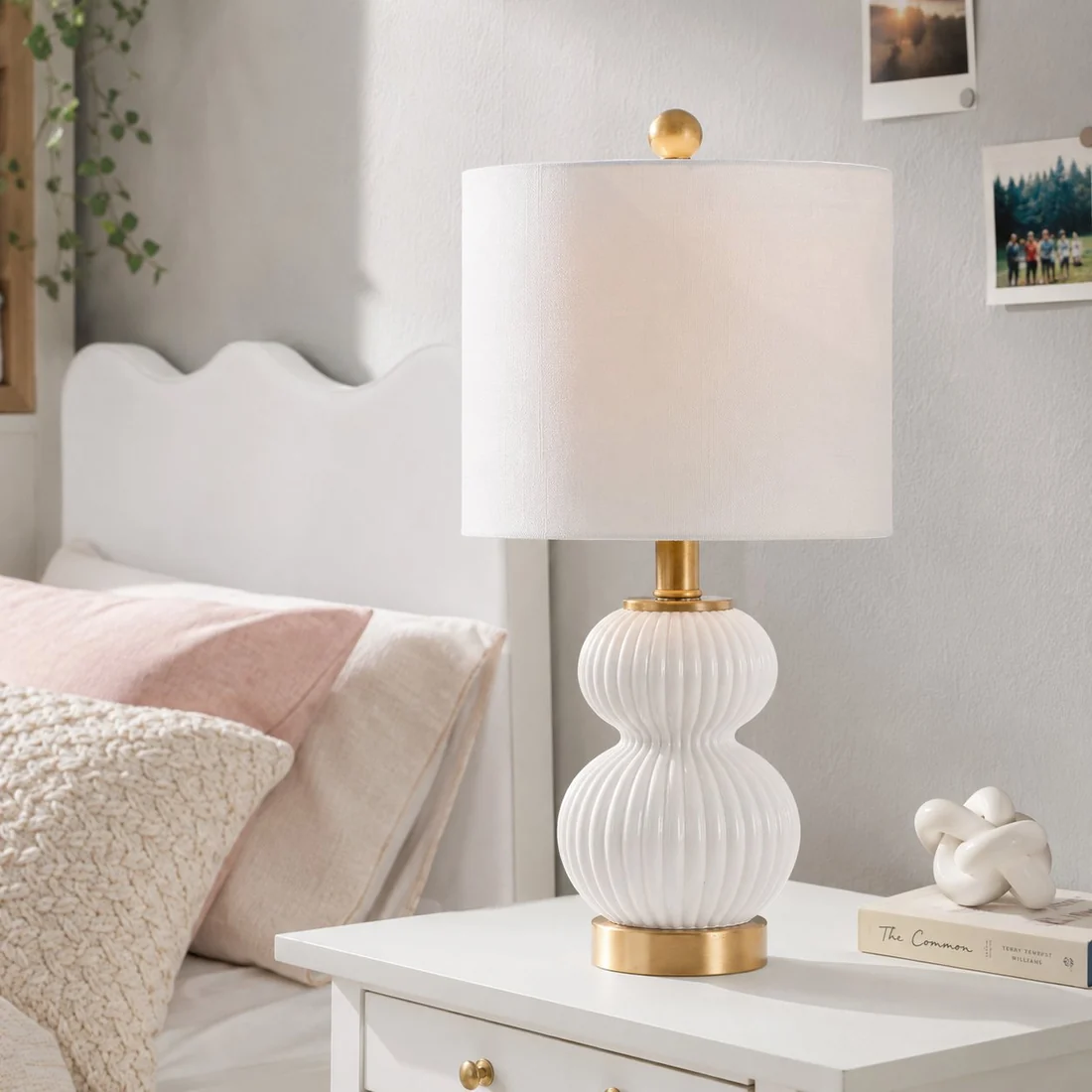 White Side Table Lamp