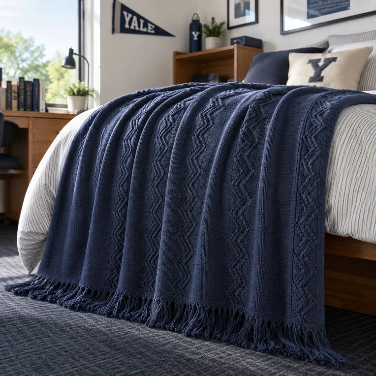 Navy Blue Throw
