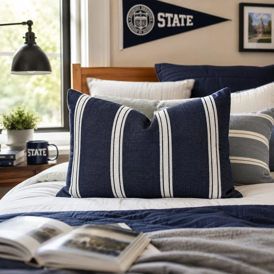 Navy Lumbar Pillow Cover