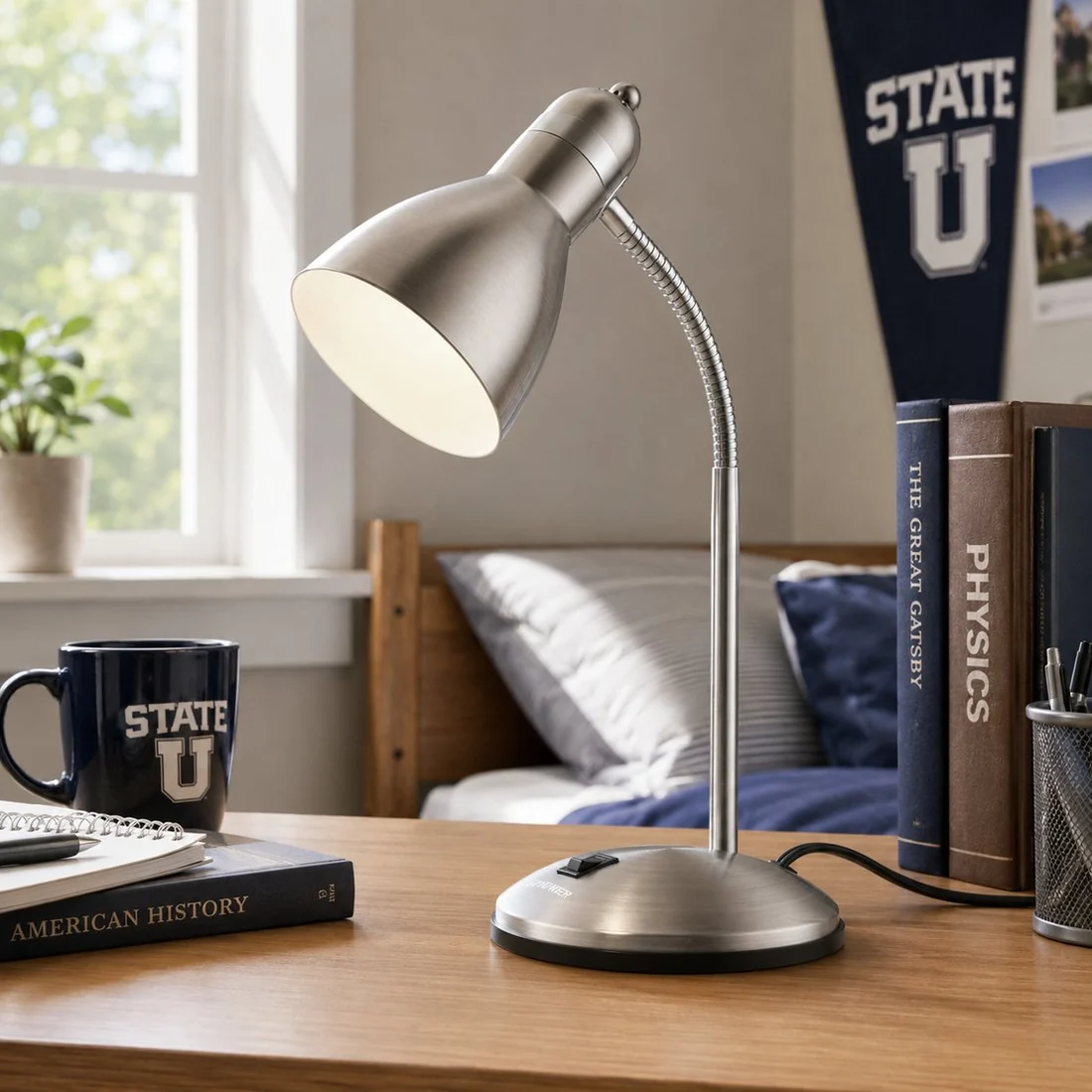 Silver Desk Lamp