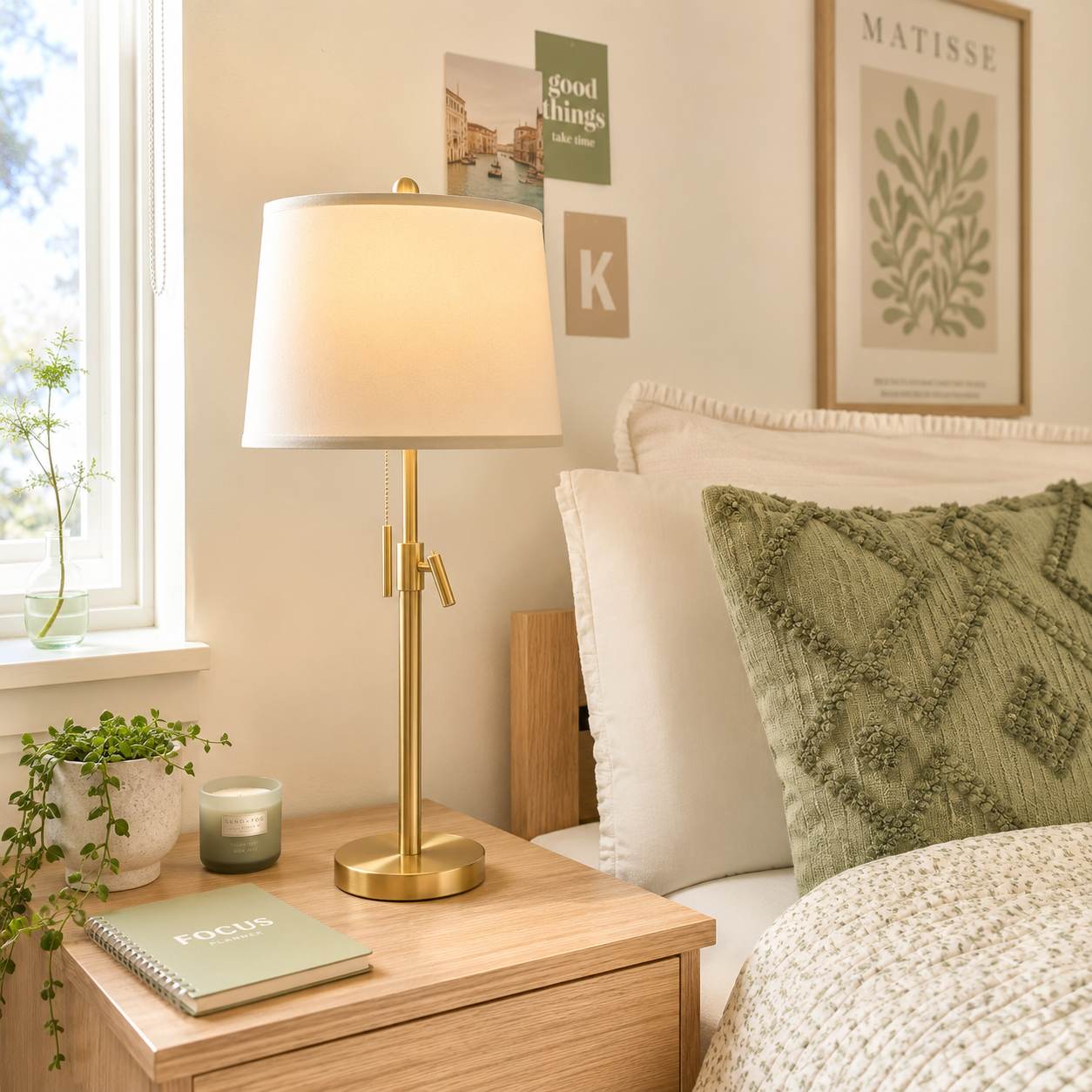 Adjustable Brass Desk Lamp
