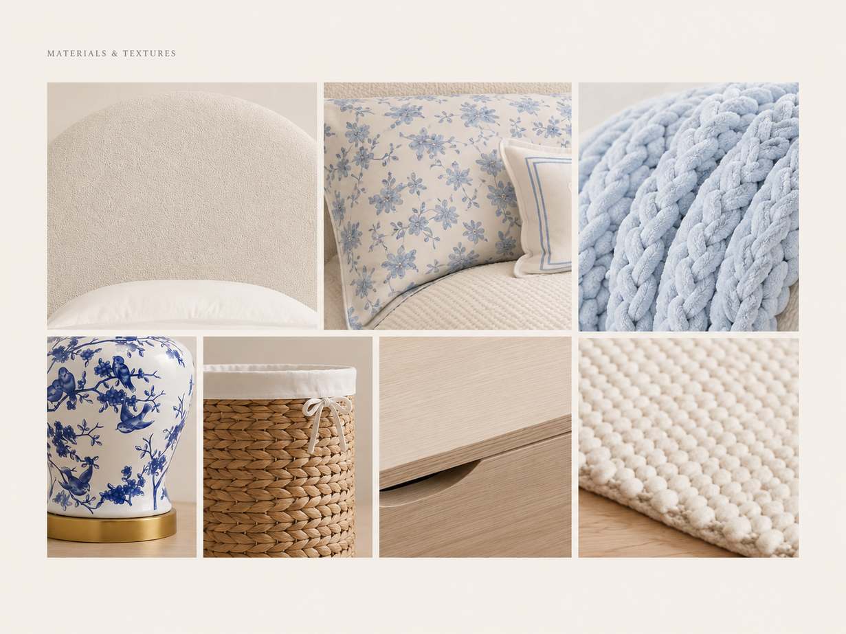 Bluebell Cottage dorm room materials and decorative finishing touches