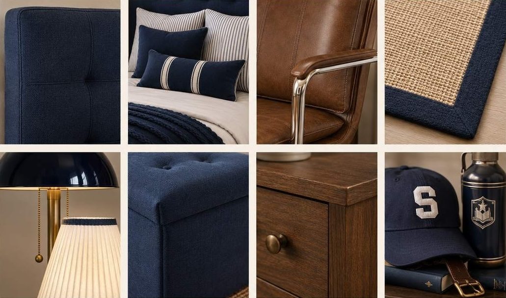 Heritage Navy Dorm Room Ideas
